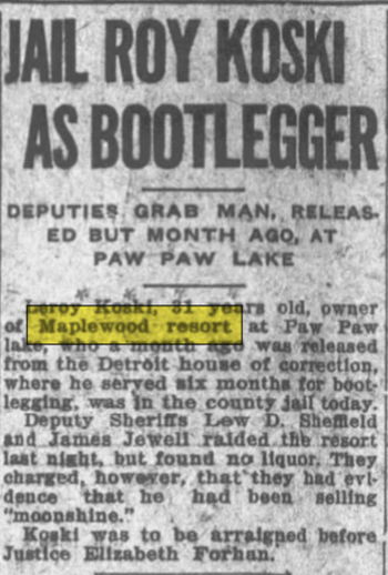 Maplewood Resort (Smallbones Resort) - June 1925 Former Owner Arrested (newer photo)